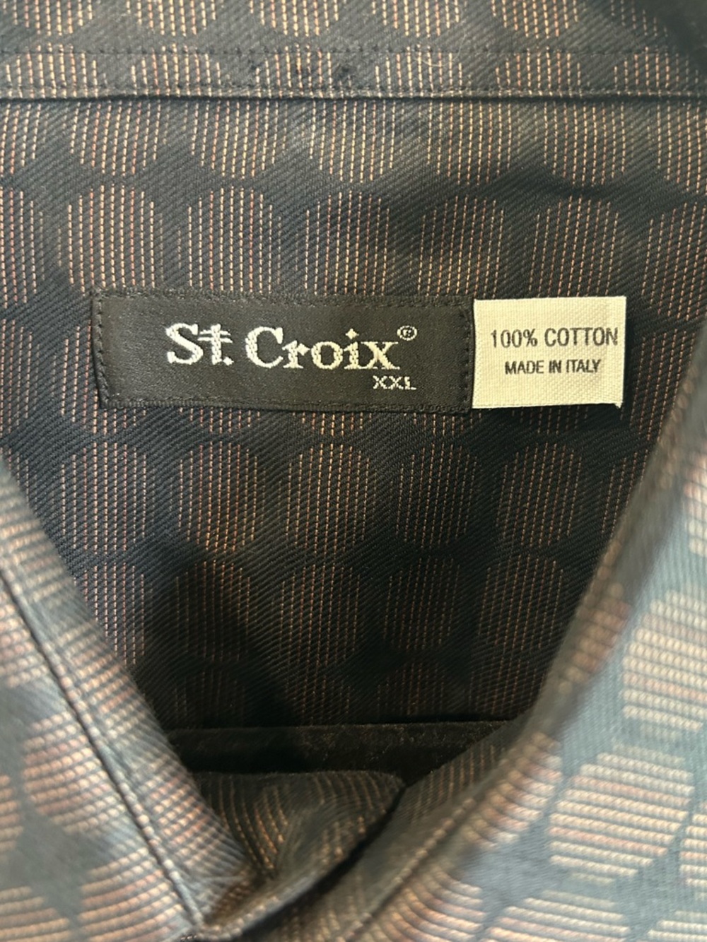 St Croix Brown & Black Patterned Long-Sleeve Men’s Shirt XXL - Picture 5 of 9